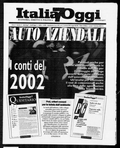 Italia oggi : quotidiano di economia finanza e politica